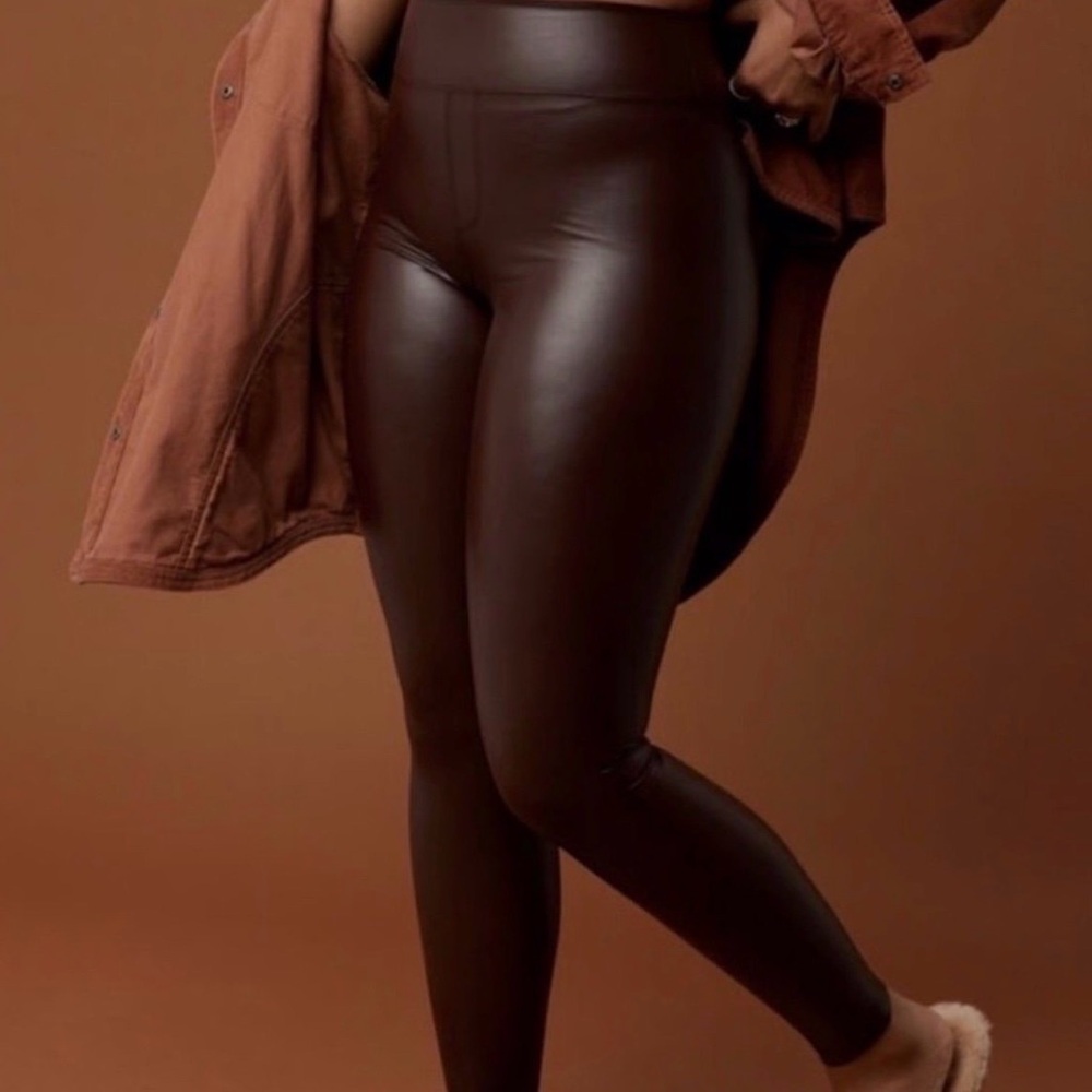 Aerie Chocolate Faux Leather Leggings
